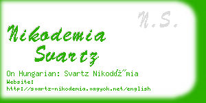 nikodemia svartz business card